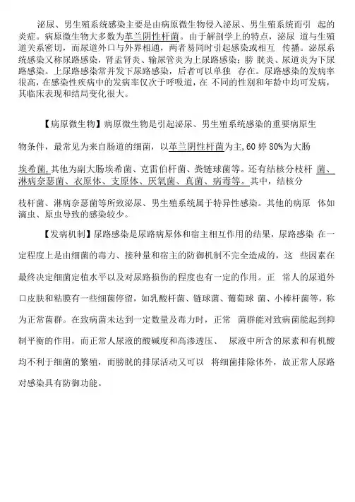 泌尿系统感染常见细菌