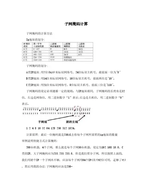子网掩码计算