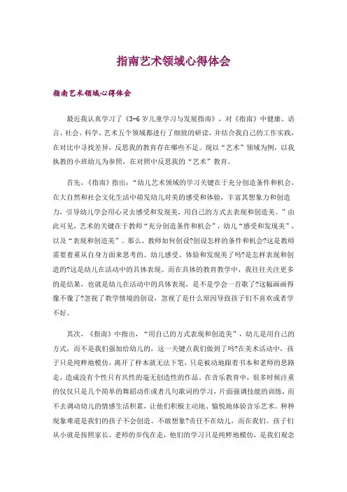 指南艺术领域心得体会