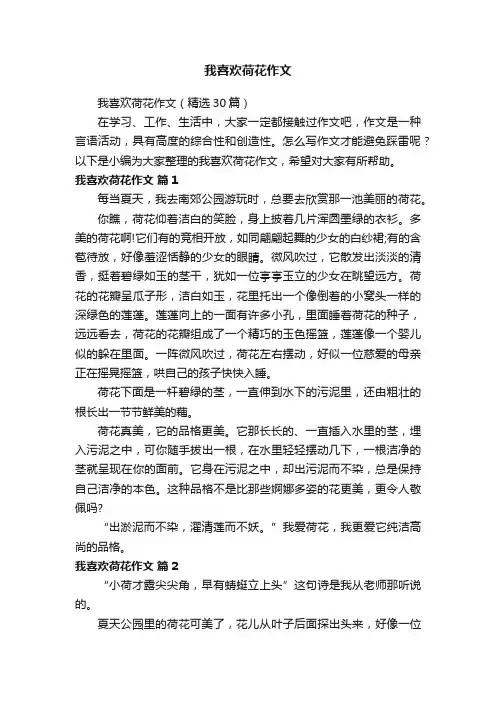 我喜欢荷花作文