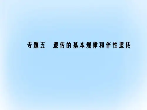 高考生物二轮复习 专题辅导与训练 第一部分 专题整合篇 专题五 遗传的基本规律和伴性遗传课件