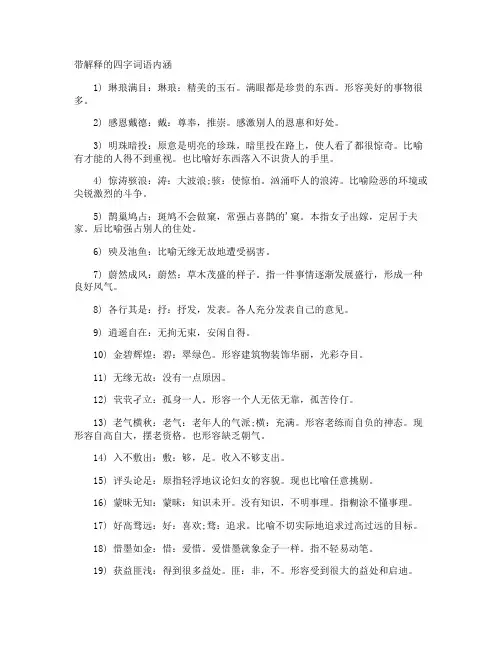 带解释的四字词语内涵