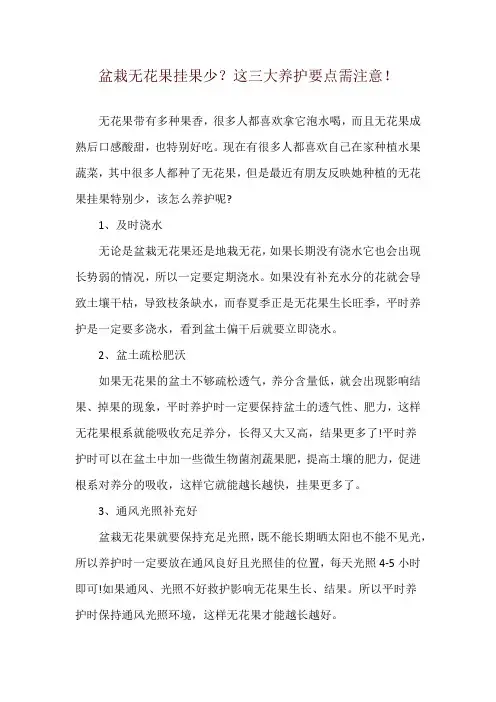 盆栽无花果挂果少？这三大养护要点需注意!