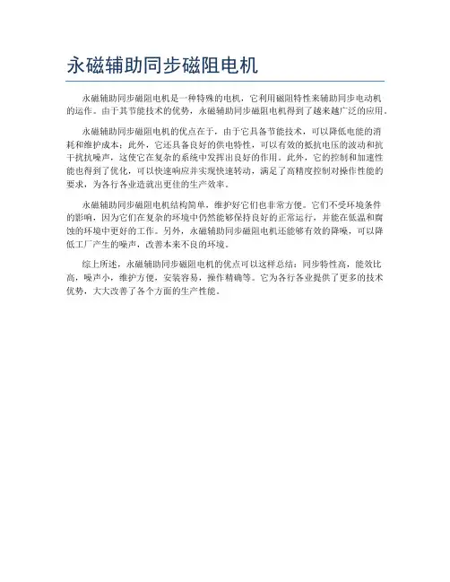 永磁辅助同步磁阻电机