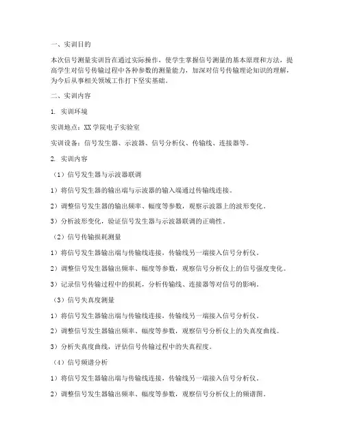 信号测量实训报告