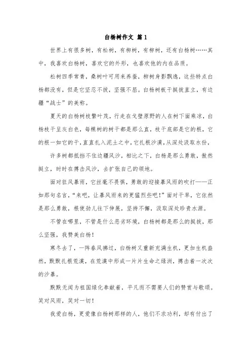 高大的白杨树作文200字