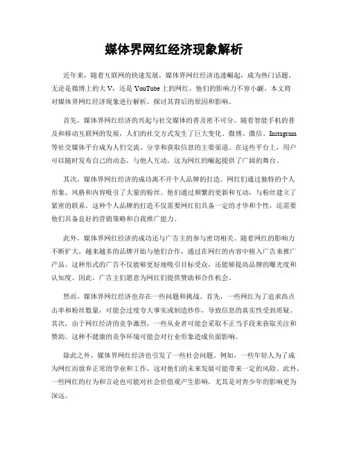 媒体界网红经济现象解析
