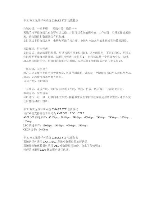 SMART-PTT 单工双工无线呼叫系统