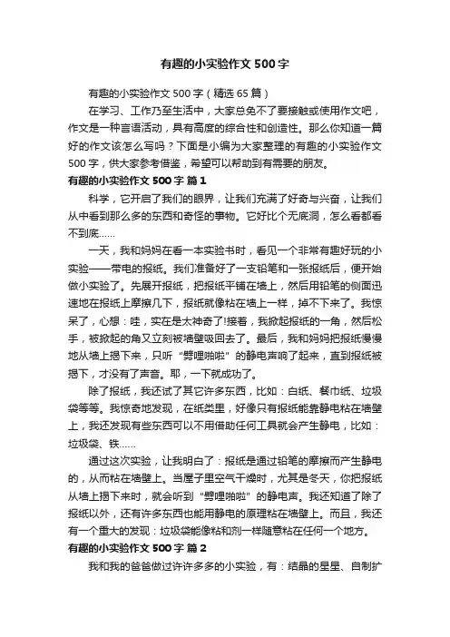 有趣的小实验作文500字