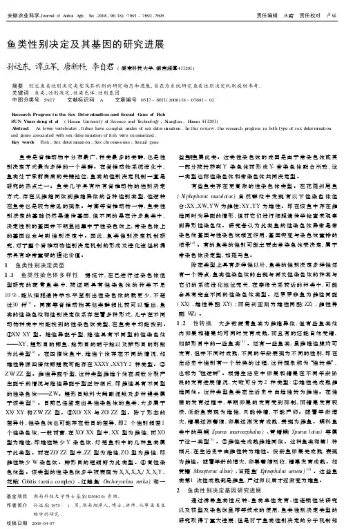 鱼类性别决定及其基因的研究进展