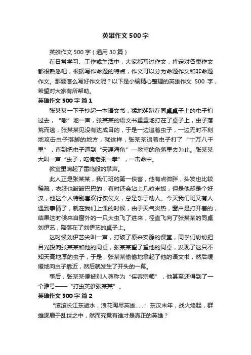 英雄作文500字