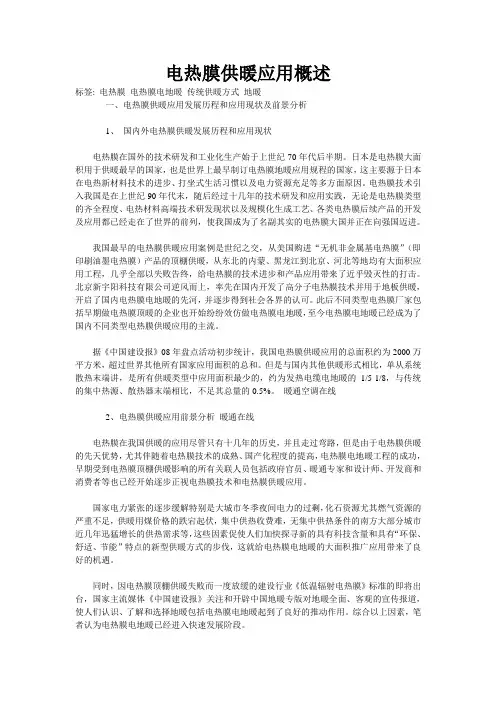 电热膜供暖应用概述