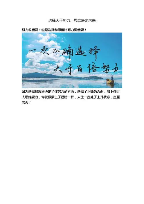 选择大于努力、思维决定未来