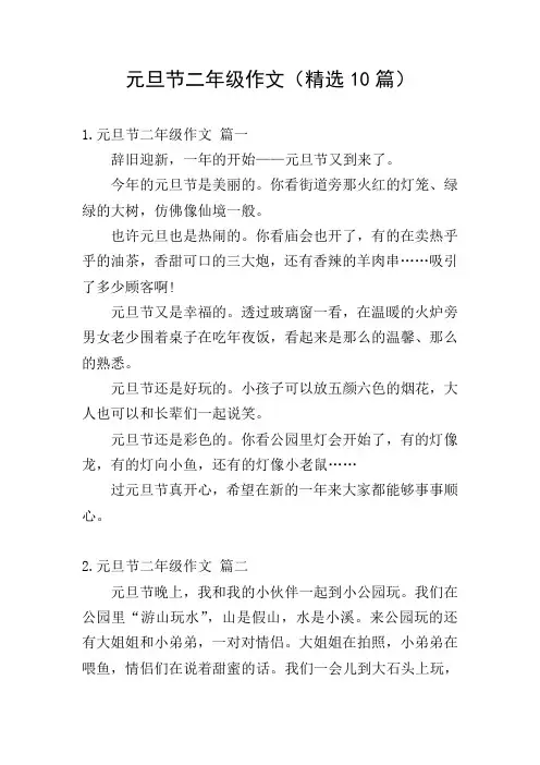 元旦节二年级作文(精选10篇)