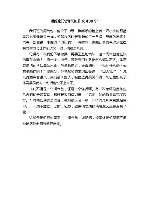 我们班的淘气包作文400字