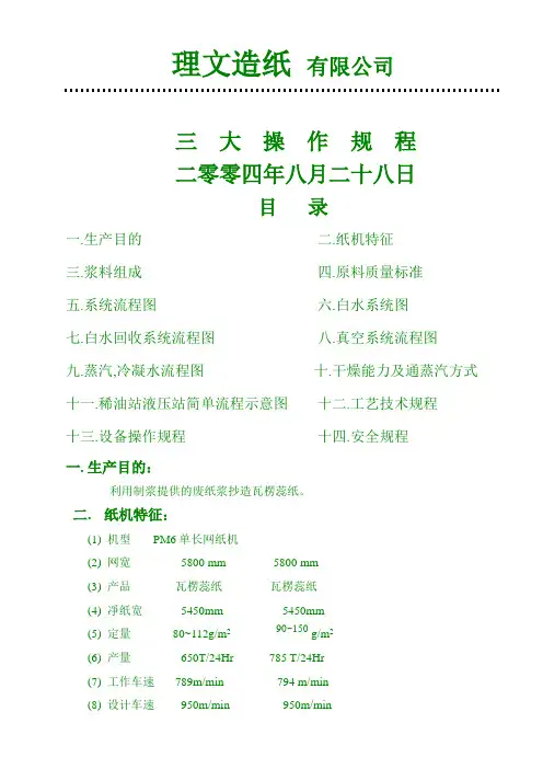 造纸规程