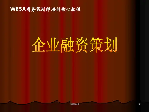 《企业融资策划》PPT课件