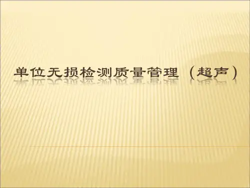 单位无损检测质量管理(超声)