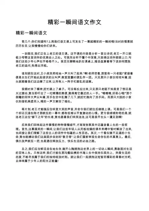 精彩一瞬间语文作文