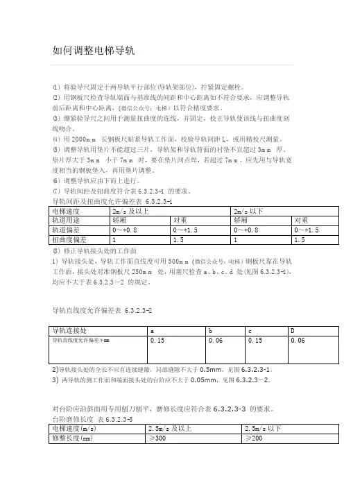 如何调整电梯导轨