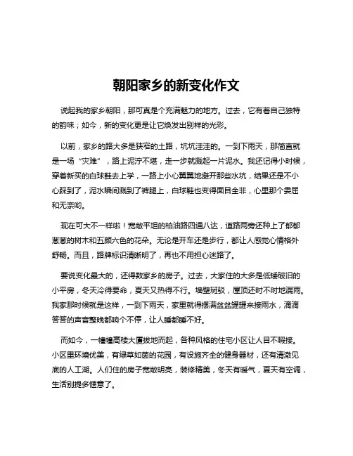 朝阳家乡的新变化作文