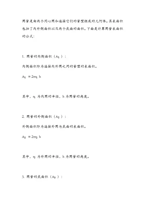圆管的表面积计算公式