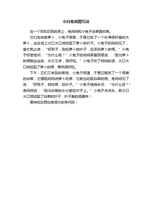 小白兔看图写话