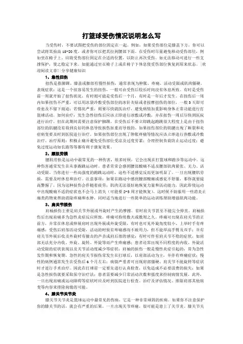 打篮球受伤情况说明怎么写