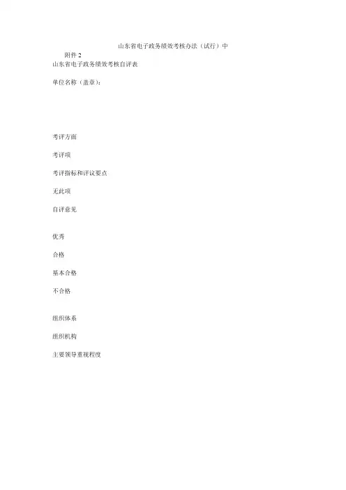 山东省电子政务绩效考核办法(试行)中