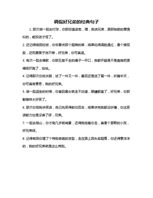 调侃好兄弟的经典句子