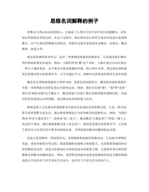 思维名词解释的例子