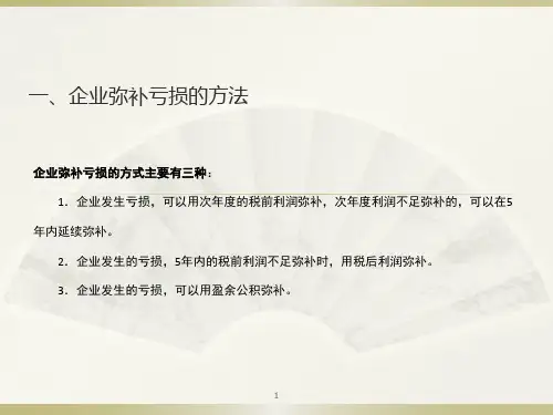 弥补以前年度亏损方法及会计分录