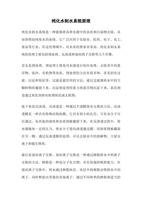 纯化水制水系统原理