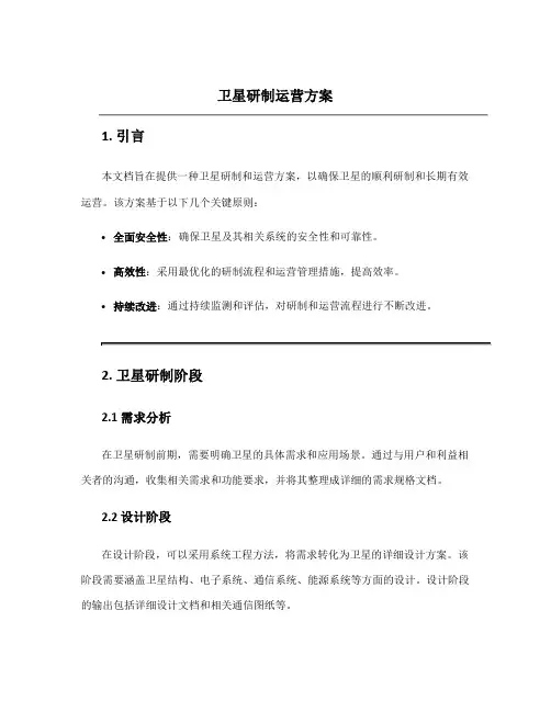 卫星研制运营方案