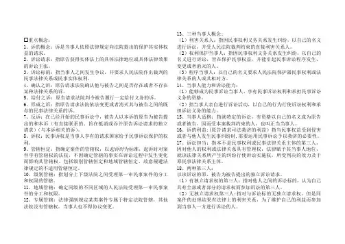 民诉重点