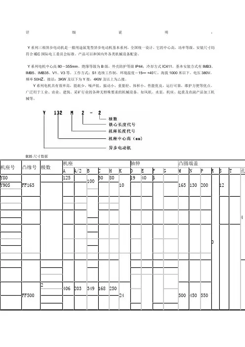 电动机型号参数表及电机轴键槽尺寸