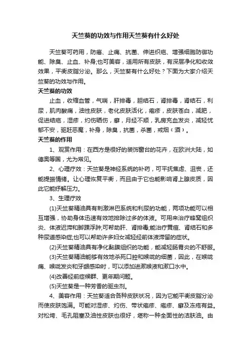 天竺葵的功效与作用天竺葵有什么好处