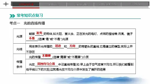 【人教版】初中物理八年级上册第4章光现象复习 课件