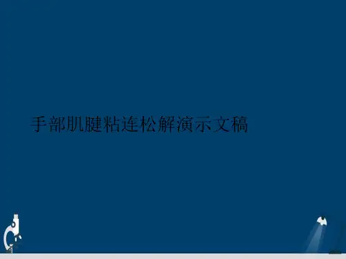手部肌腱粘连松解演示文稿