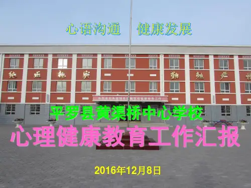 心理健康教育工作汇报ppt(汇报的)