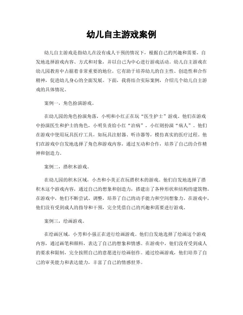 幼儿自主游戏案例