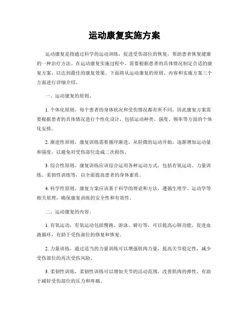 运动康复实施方案