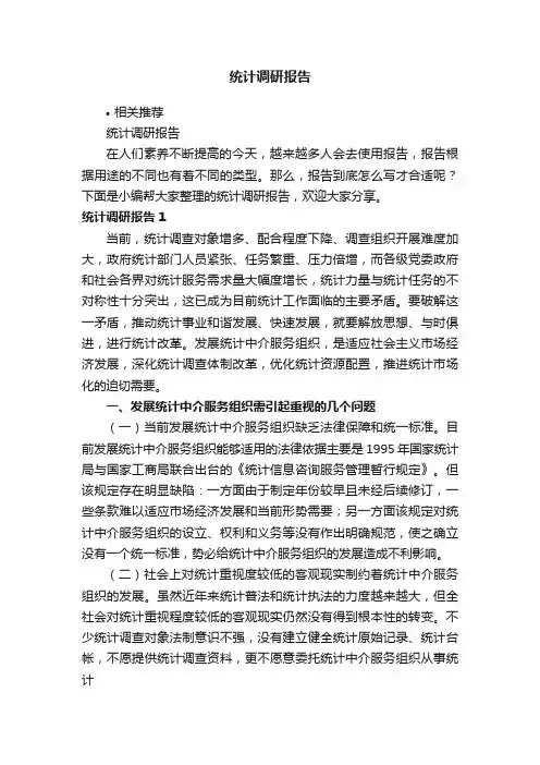 统计调研报告