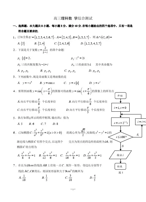 2013届高三理科数学综合测试