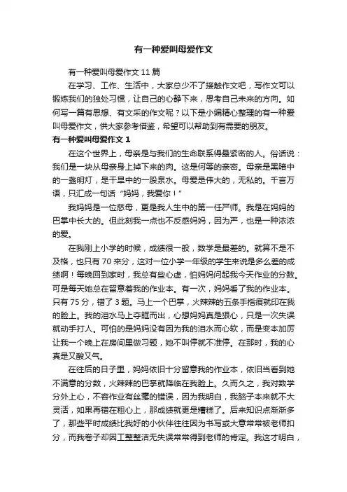 有一种爱叫母爱作文11篇