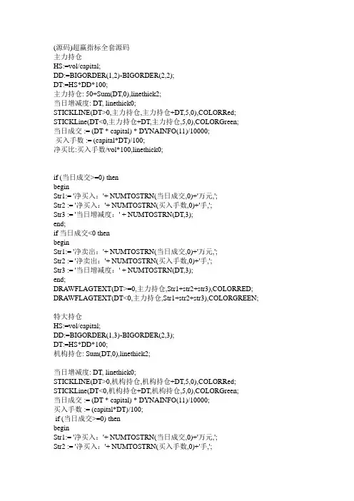 超赢全套指标源码