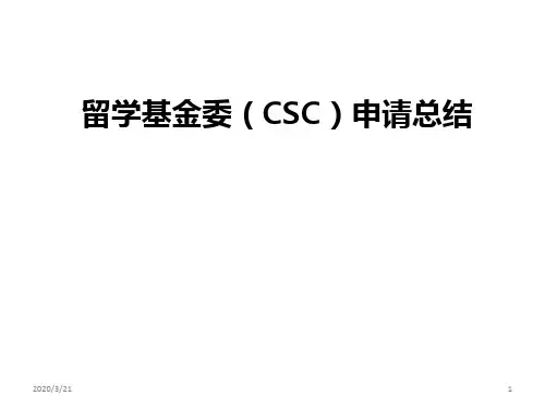 留学基金申请总结(隐去人名信息)PPT课件