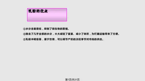 奶粉生产的全过程PPT课件
