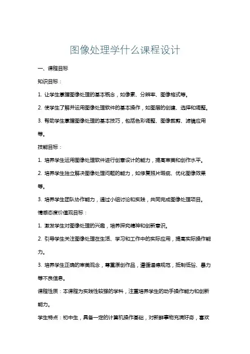 图像处理学什么课程设计