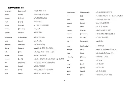 托福考试高频词汇-汇总